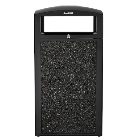 Alpine Industries 40 gal Square Outdoor Can, Gray, Rolled Plate/Stone, 21.06 in ALP472-40-GRYS